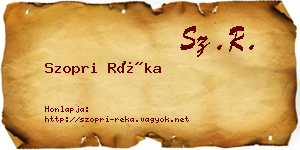 Szopri Réka névjegykártya