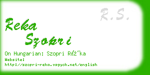reka szopri business card